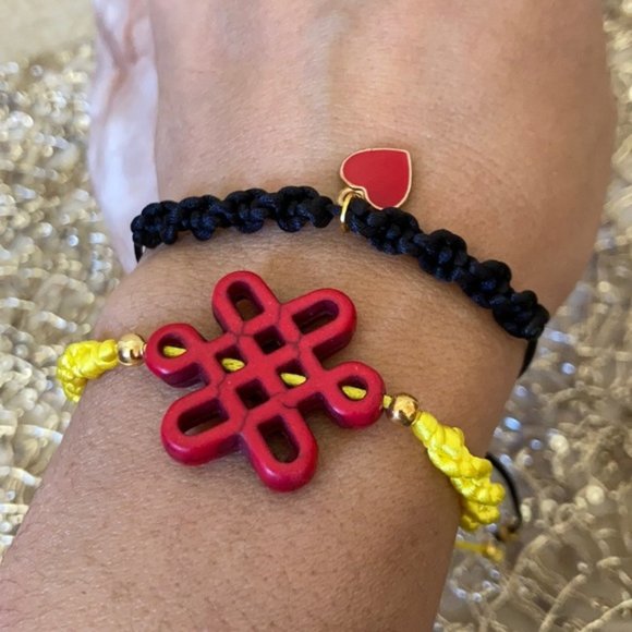 Knot Chinese Howlite | Love braided bracelet set - Picture 2 of 9